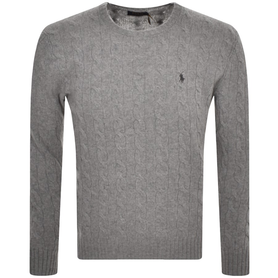 Ralph Lauren Cable Knit Jumper Grey | Mainline Menswear