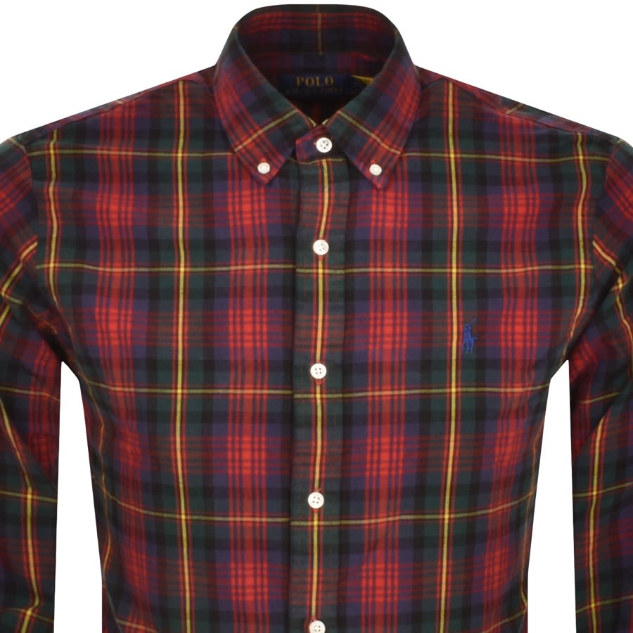 Long sleeve deals polo checkered red