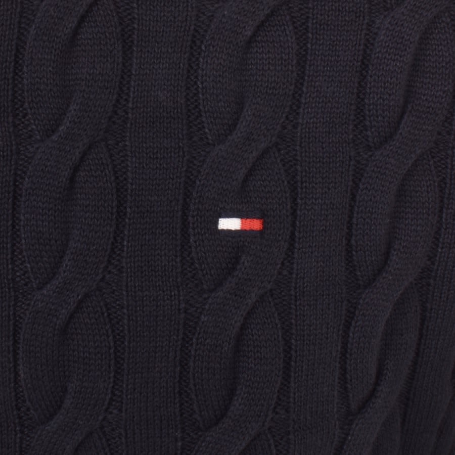 Tommy Hilfiger cable knit cotton sweater, women's size L (approx.) cotton black type Vintage Second Hand