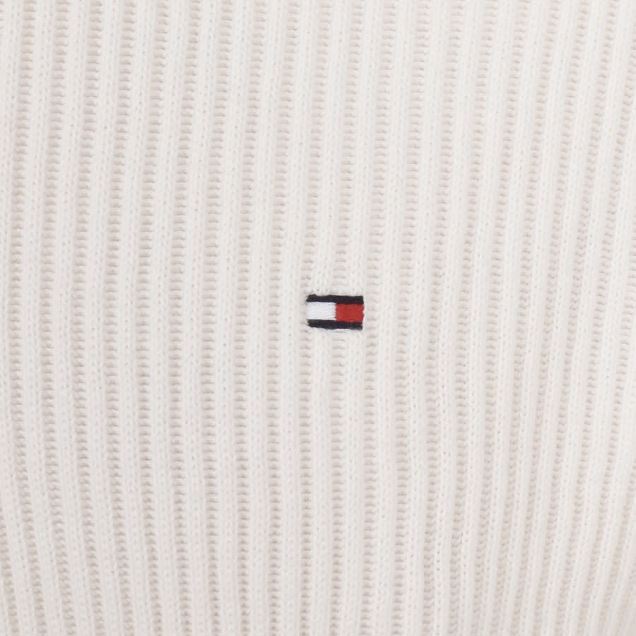 Tommy Hilfiger Half Zip Knit Jumper White Mainline Menswear