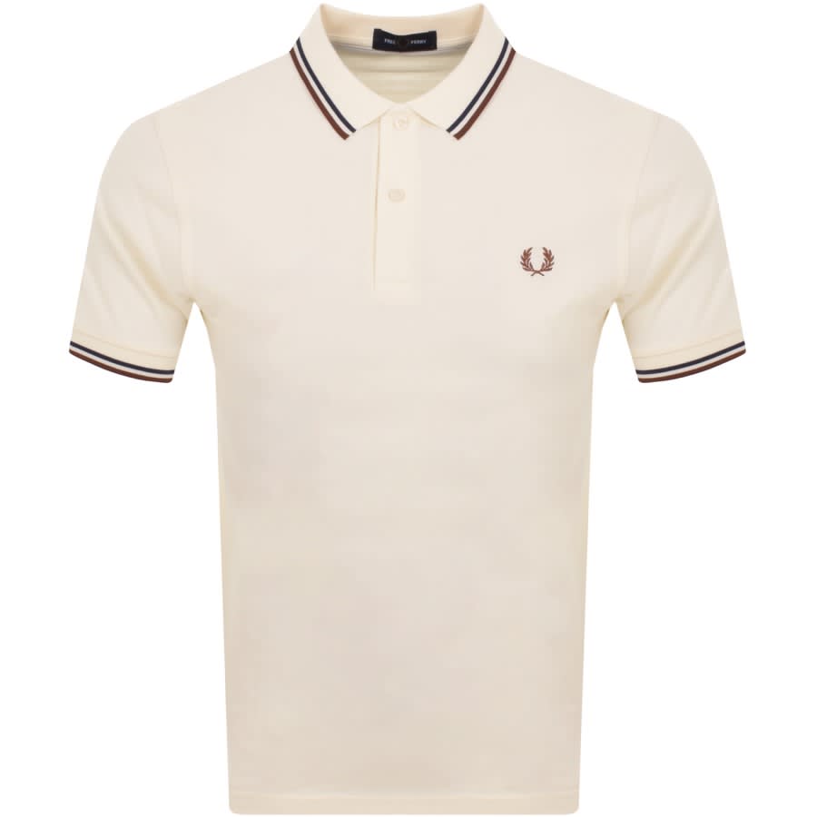 Fred Perry Twin Tipped Polo T Shirt Cream | Mainline Menswear