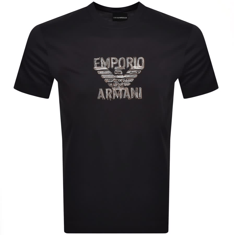 Emporio Armani Logo T Shirt Navy | Mainline Menswear United States