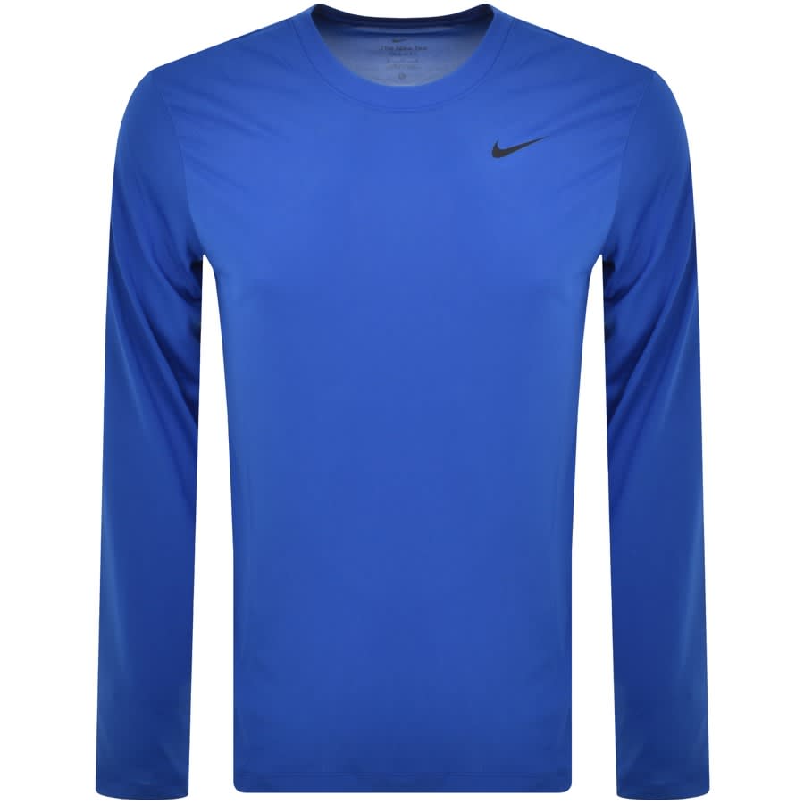 Nike Training Long Sleeve Logo T Shirt Blue | Mainline Menswear
