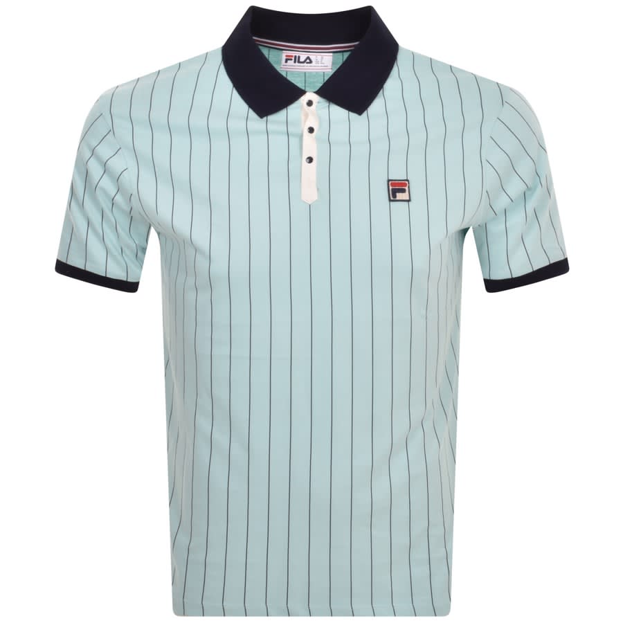 Fila Vintage Classic Stripe Polo T Shirt Blue | Mainline Menswear