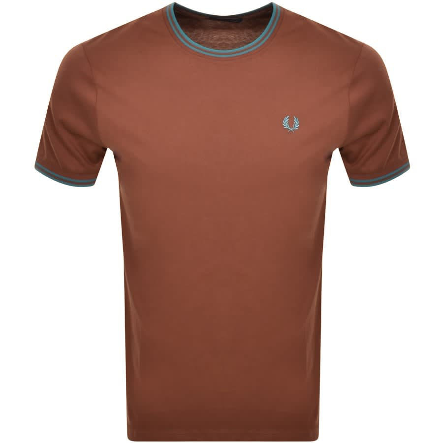 Fred Perry Twin Tipped T Shirt Brown | Mainline Menswear United States