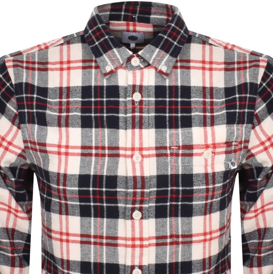 Pretty Green Toby Check Long Sleeve Shirt Red