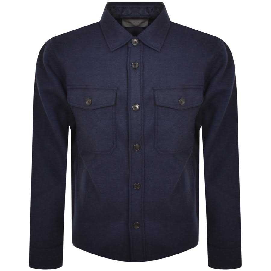 Gant Heavy Wool Blend Overshirt Navy | Mainline Menswear