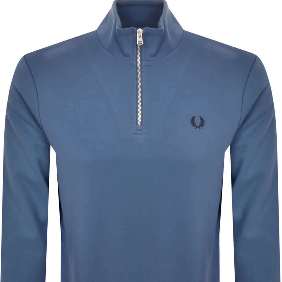 Fred Perry Half Zip Sweatshirt Blue Mainline Menswear United States
