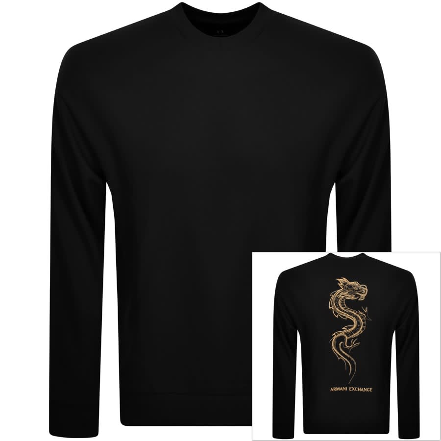Armani Exchange Dragon Sweatshirt Black