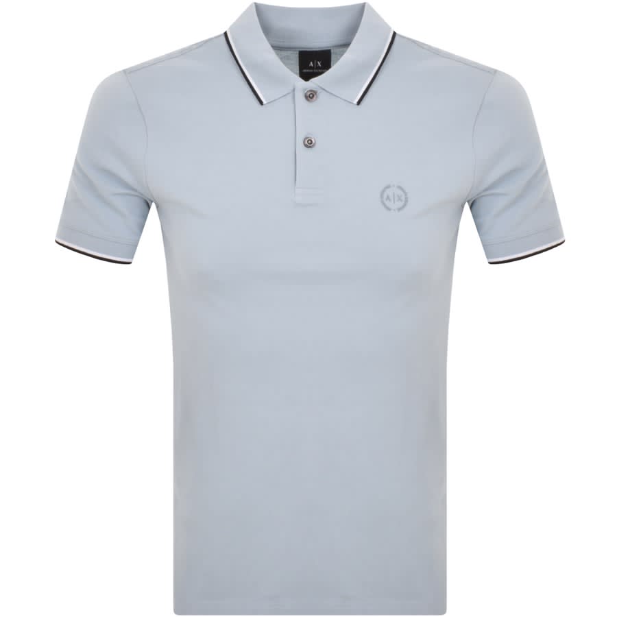 Armani Exchange Tipped Polo T Shirt Blue | Mainline Menswear