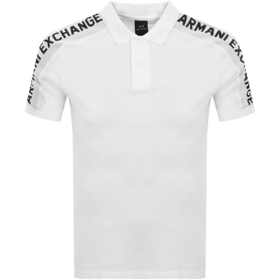 Armani Exchange Taped Logo Polo T Shirt White | Mainline Menswear