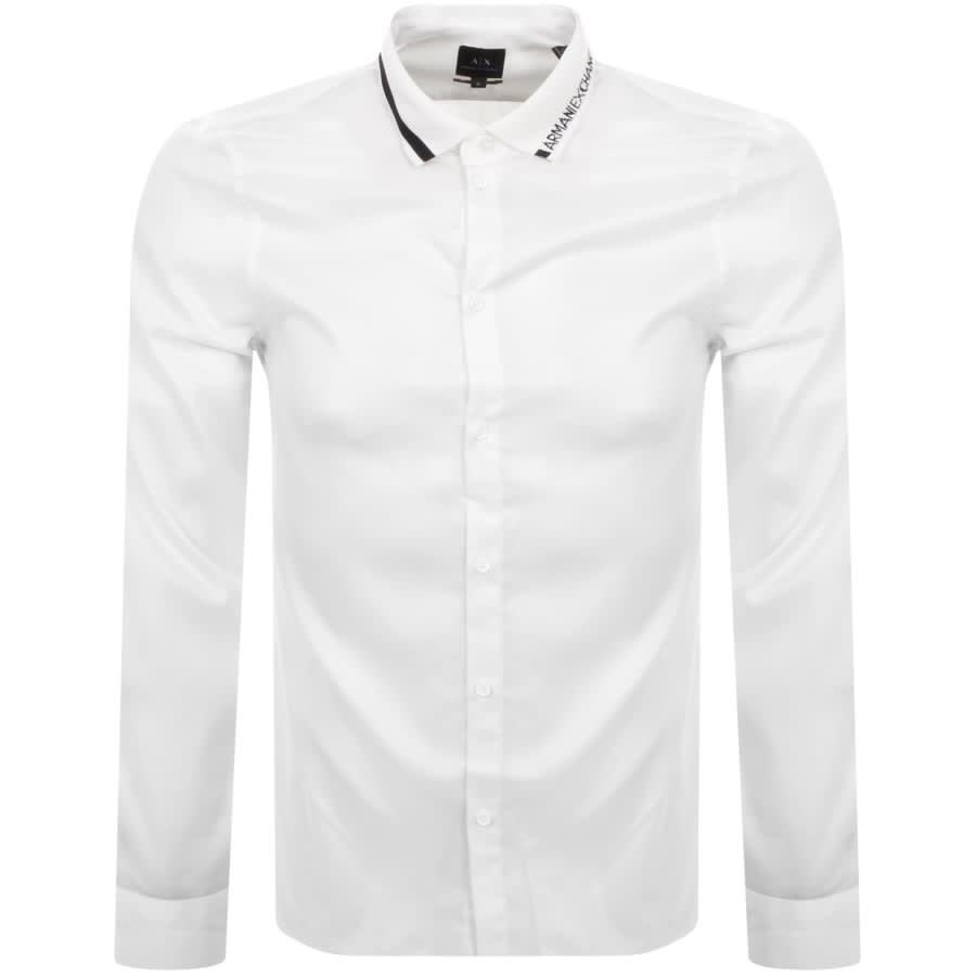 Armani Exchange Long Sleeved Shirt White | Mainline Menswear
