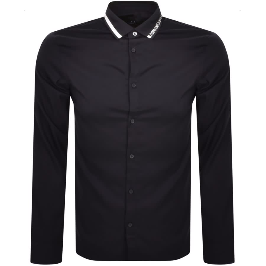 Armani Exchange Long Sleeved Shirt Navy | Mainline Menswear