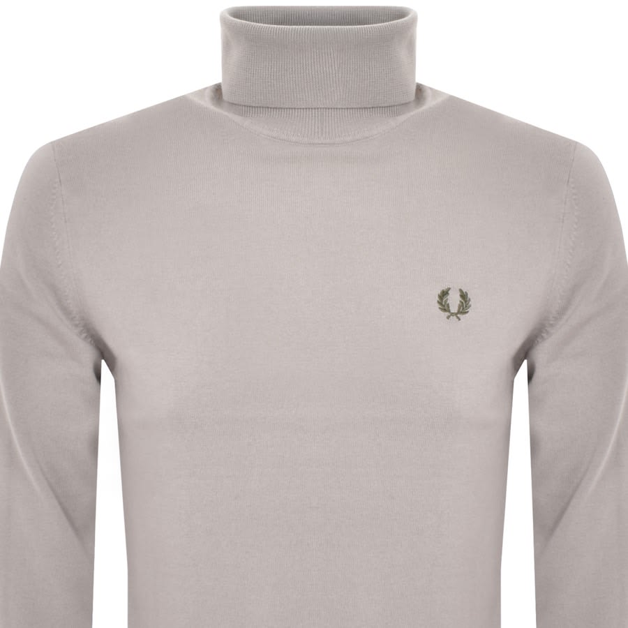 Fred Perry Roll Neck Knit Jumper Grey