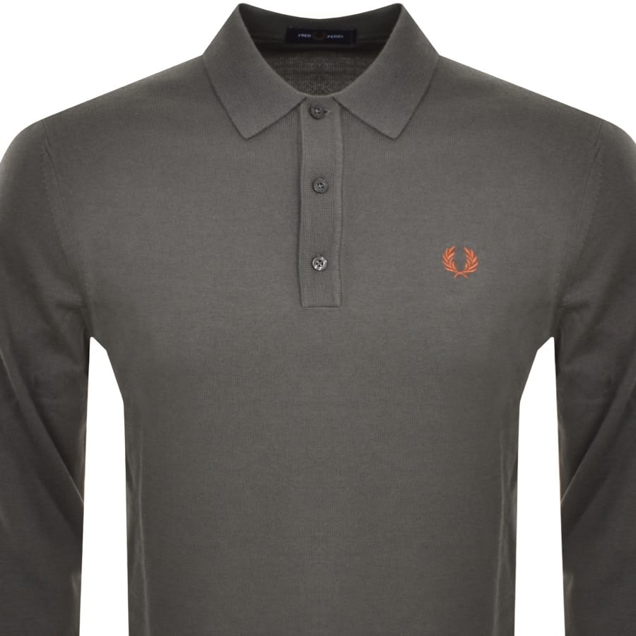 Fred Perry Long Sleeve Knit Polo Grey