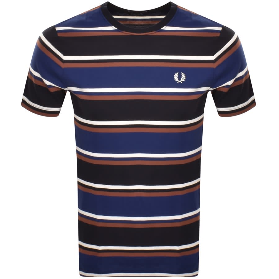 Fred Perry Stripe T Shirt Navy | Mainline Menswear
