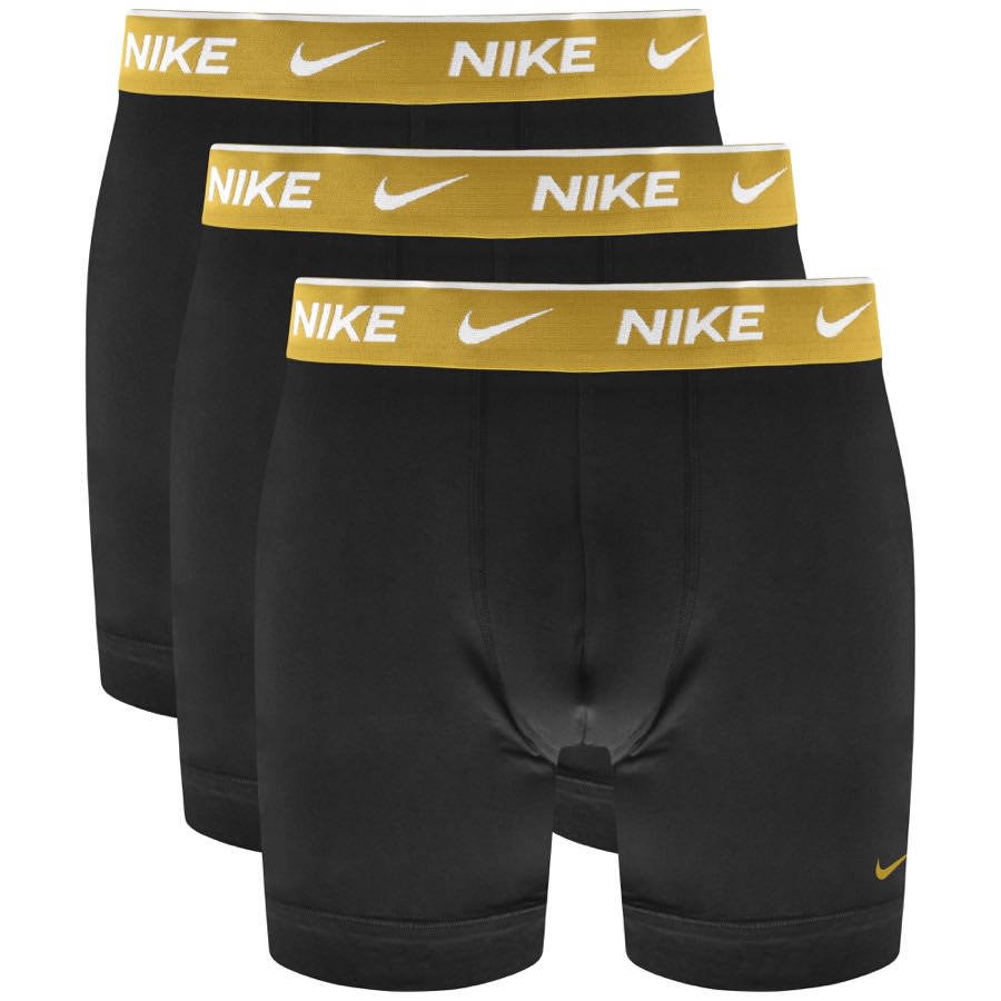 Nike Logo 3 Pack Boxer Briefs Black | Mainline Menswear