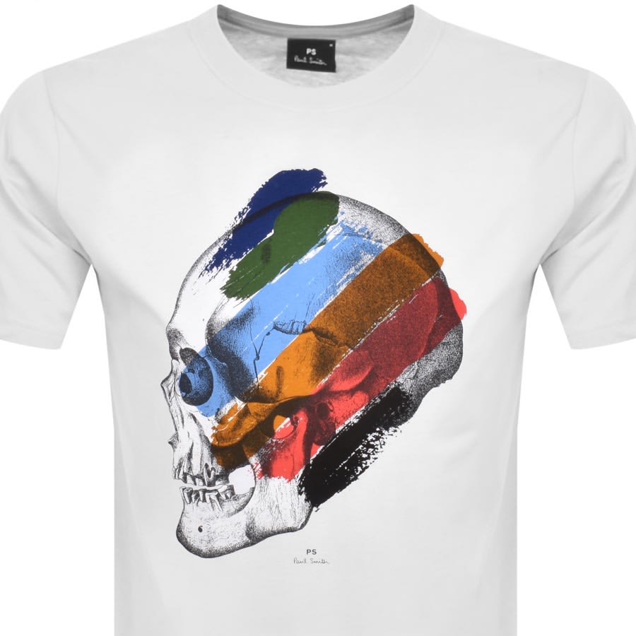 Paul Smith Skull Stripe T Shirt White | Mainline Menswear Canada