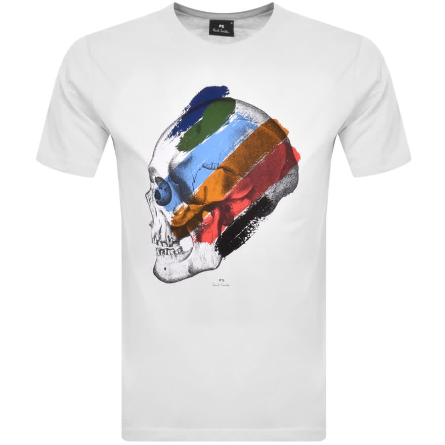 Paul Smith Skull Stripe T Shirt White | Mainline Menswear