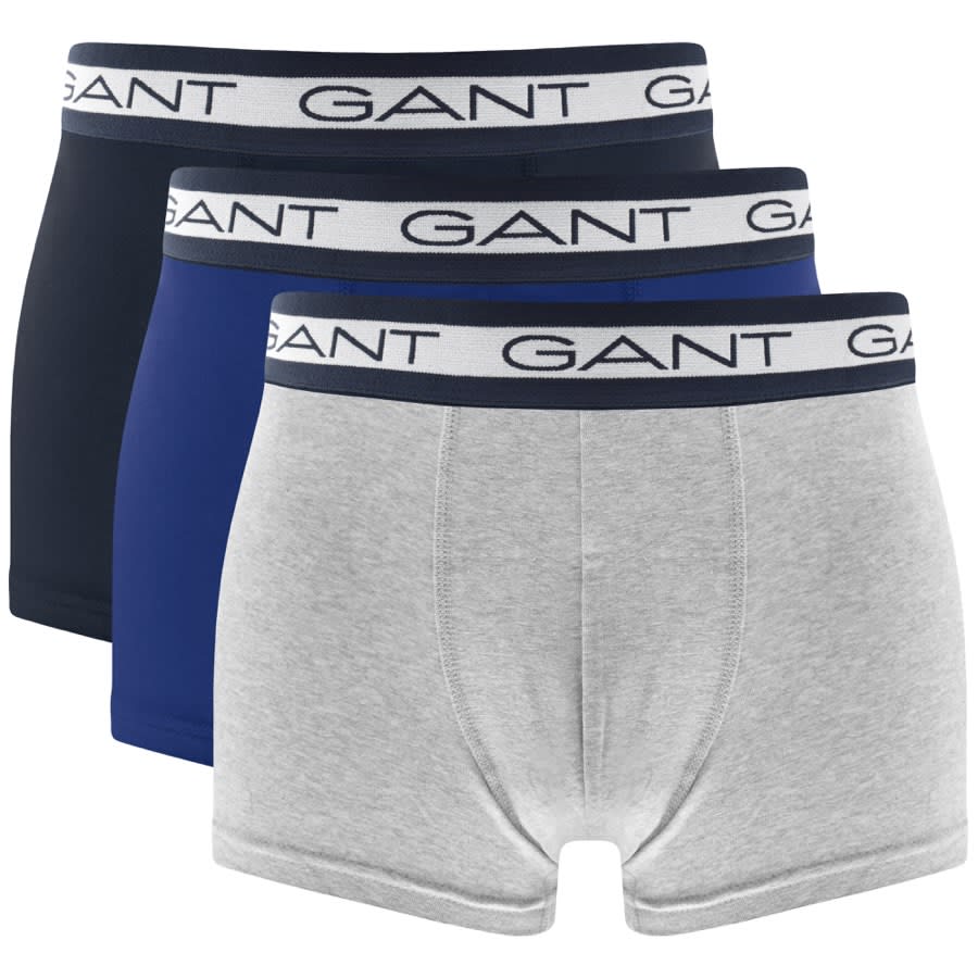 Gant Three Pack Basic Stretch Multi Colour Trunks | Mainline Menswear