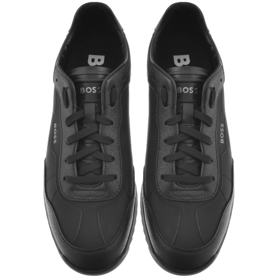 Boss black leather trainers hot sale