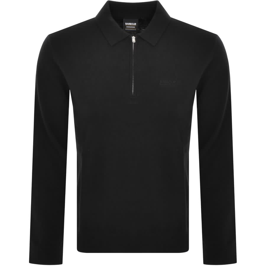 Barbour International Binder Knitted Polo Black Mainline