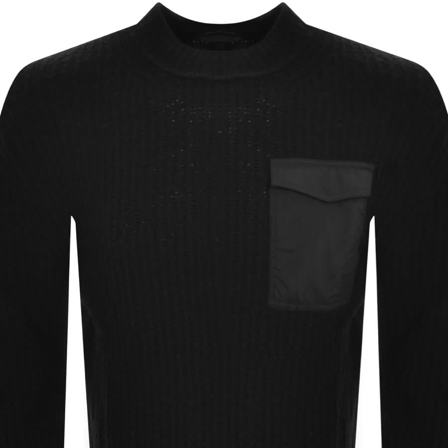 Designer black best sale crew neck jumper