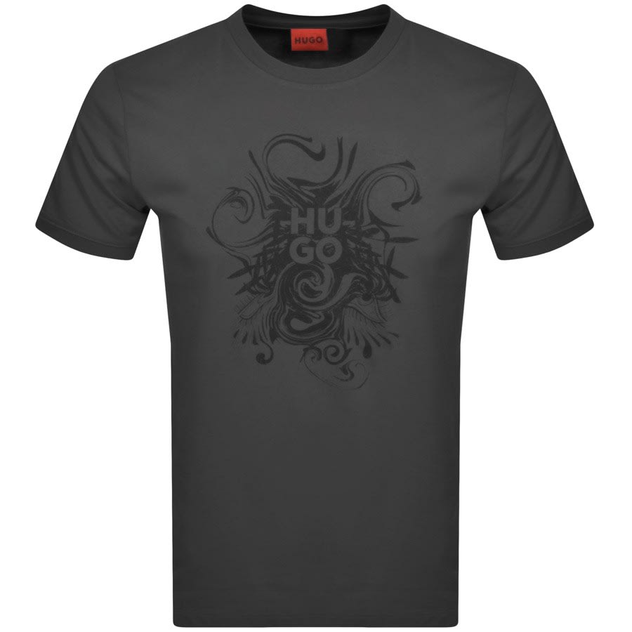 HUGO Dinkerton Crew Neck T Shirt Grey | Mainline Menswear