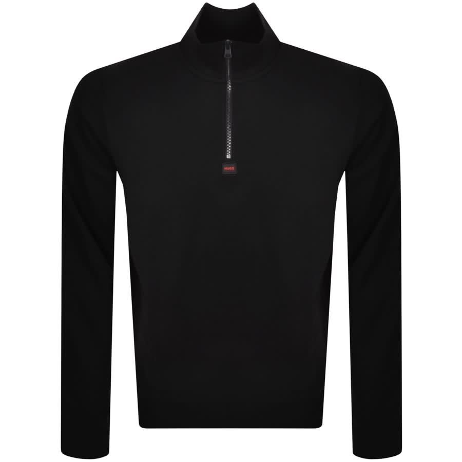 HUGO Durty Half Zip Sweatshirt Black Mainline Menswear
