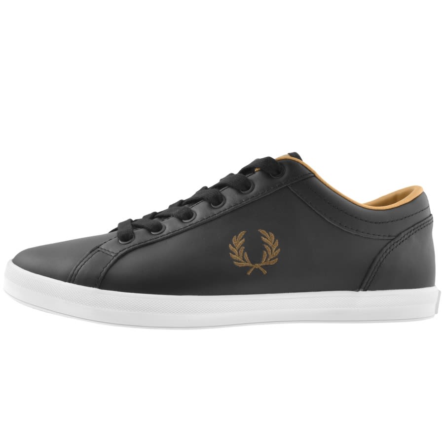 Fred Perry Baseline Leather Trainers Black | Mainline Menswear