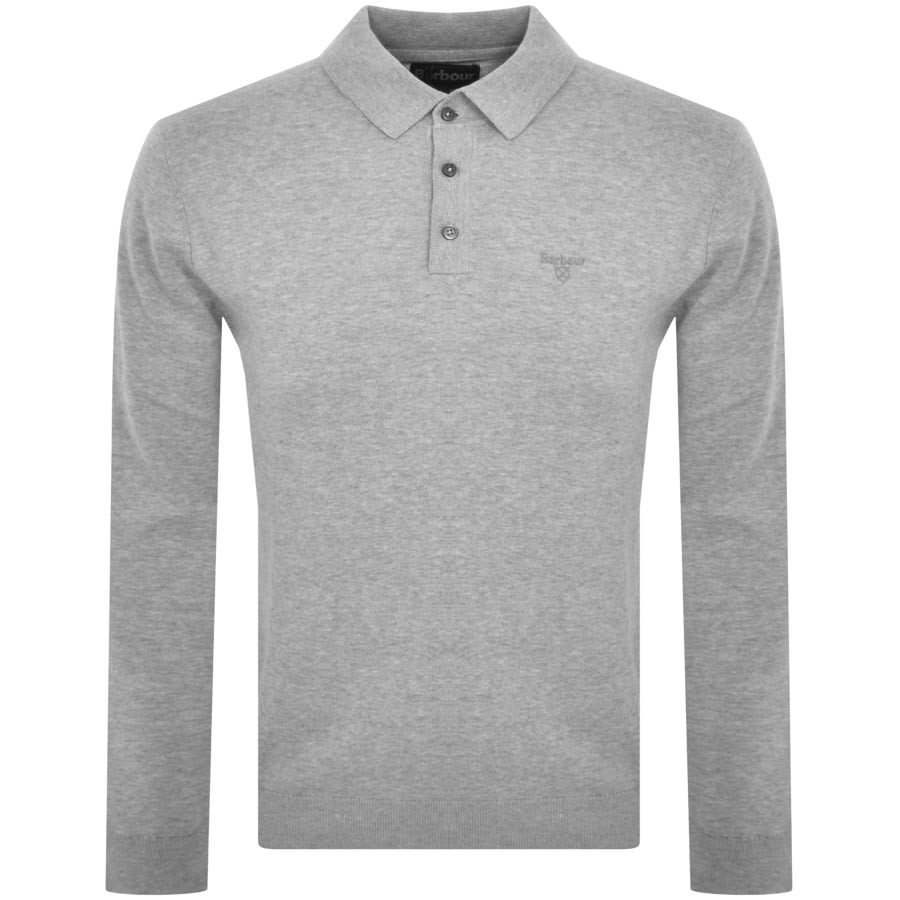 Barbour Bassington Knitted Polo Grey | Mainline Menswear