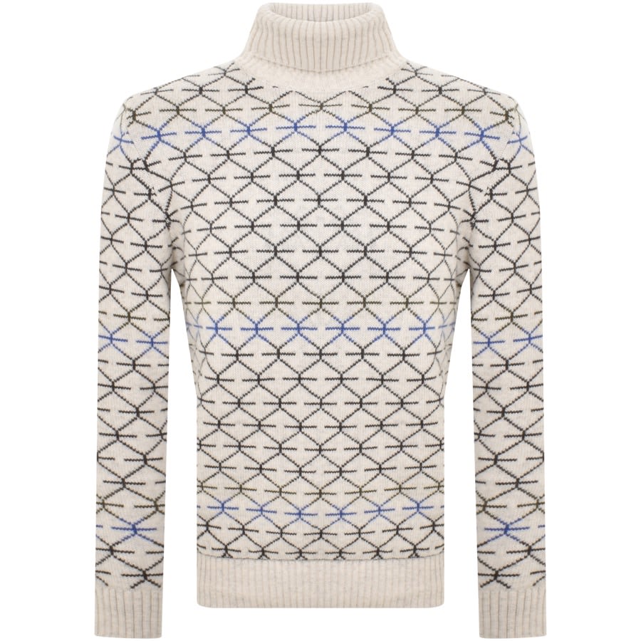 Barbour Selby Roll Neck Jumper White | Mainline Menswear