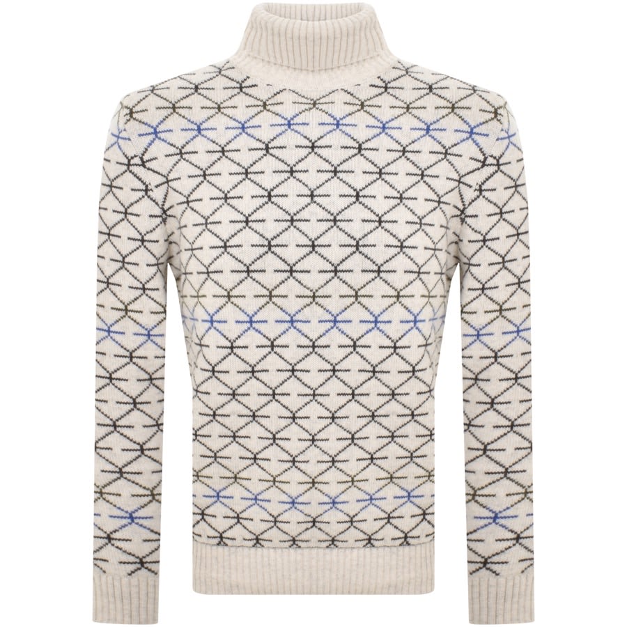 Barbour Selby Roll Neck Knit Jumper White Mainline Menswear