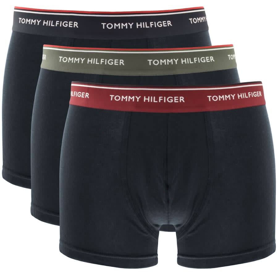 Tommy Hilfiger Men's Cotton Stretch Trunks 3-Pack - Navy