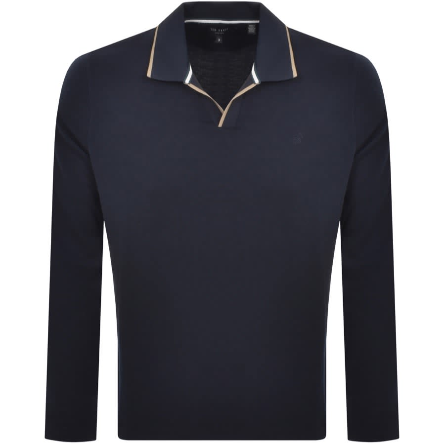 Ted Baker Maste LS Polo Shirt Navy