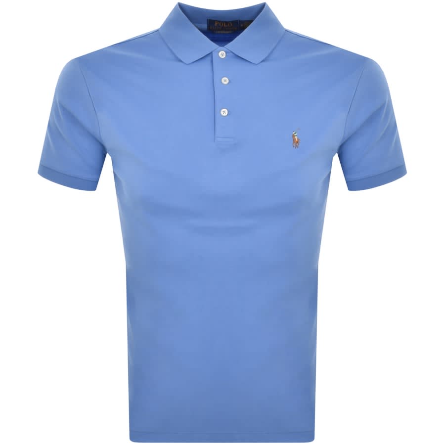 Ralph Lauren Custom Slim Fit Polo T Shirt Blue | Mainline Menswear