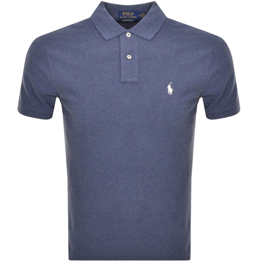 Ralph Lauren Custom Slim Polo T Shirt Navy | Mainline Menswear