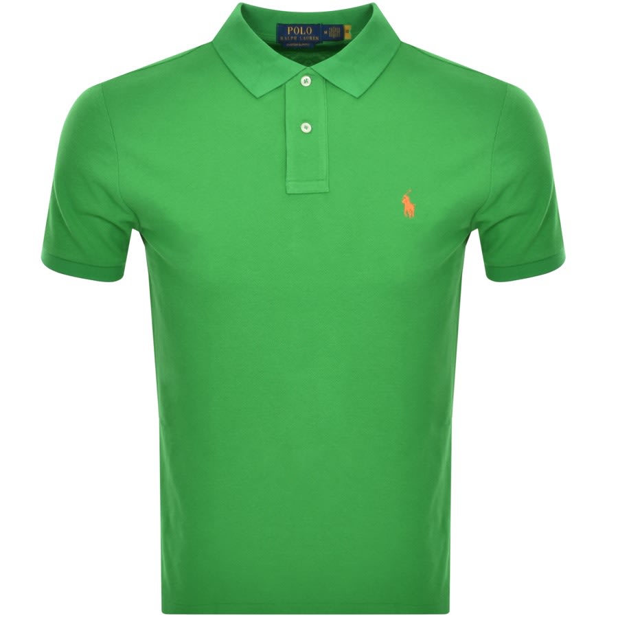 Ralph Lauren Custom Slim Polo T Shirt Green | Mainline Menswear