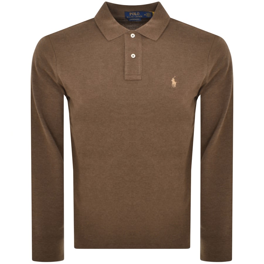 Ralph Lauren Long Sleeved Polo T Shirt Brown | Mainline Menswear