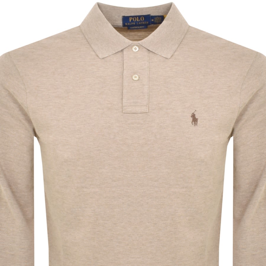 Ralph lauren long sleeve polo clearance beige