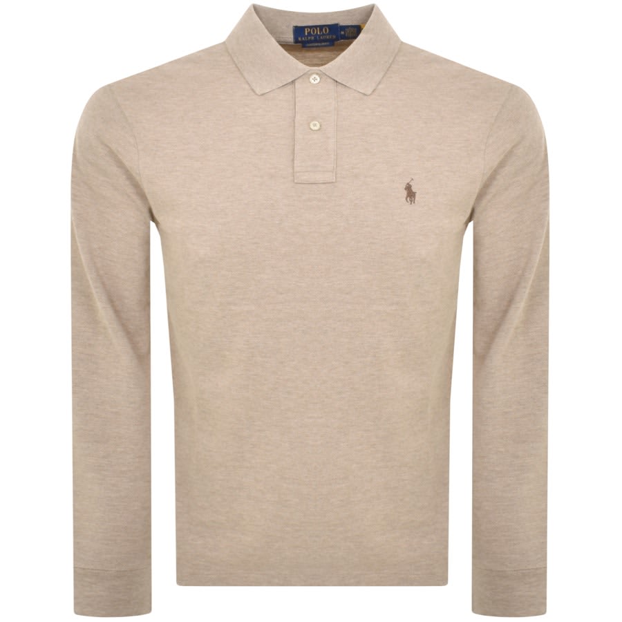 Ralph Lauren Long Sleeved Polo T Shirt Beige | Mainline Menswear