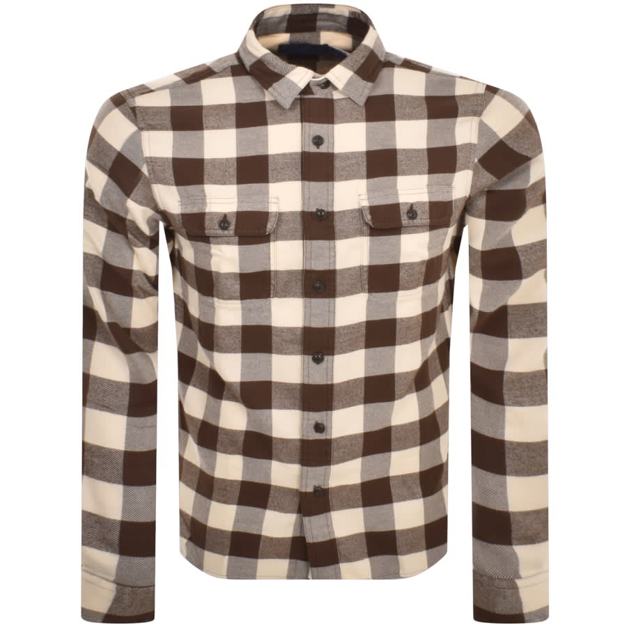 Ralph Lauren Check Long Sleeved Shirt Cream | Mainline Menswear