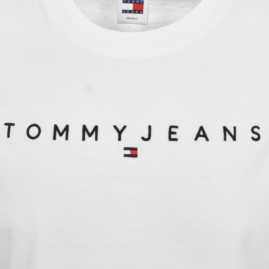 Tommy Jeans Classic Linear Logo T Shirt White Mainline Menswear