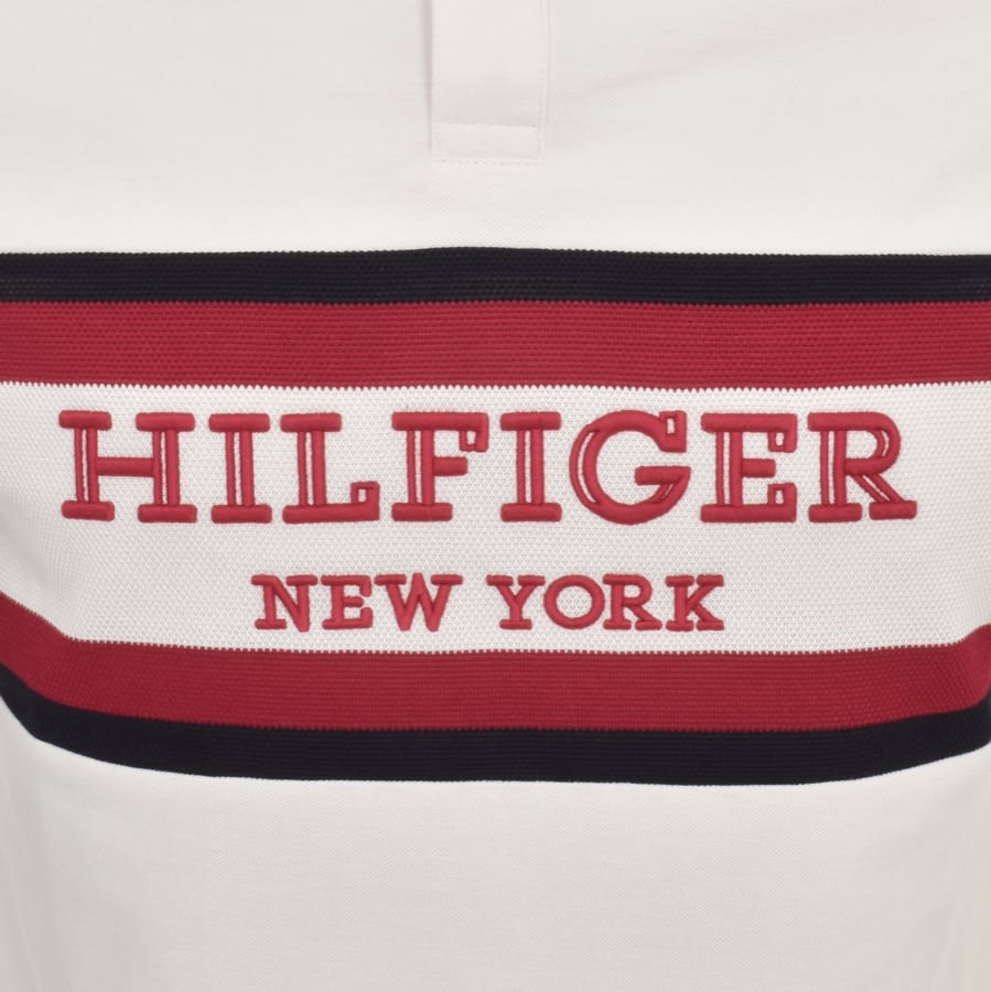 Tommy Hilfiger Global Stripe Polo T Shirt Cream