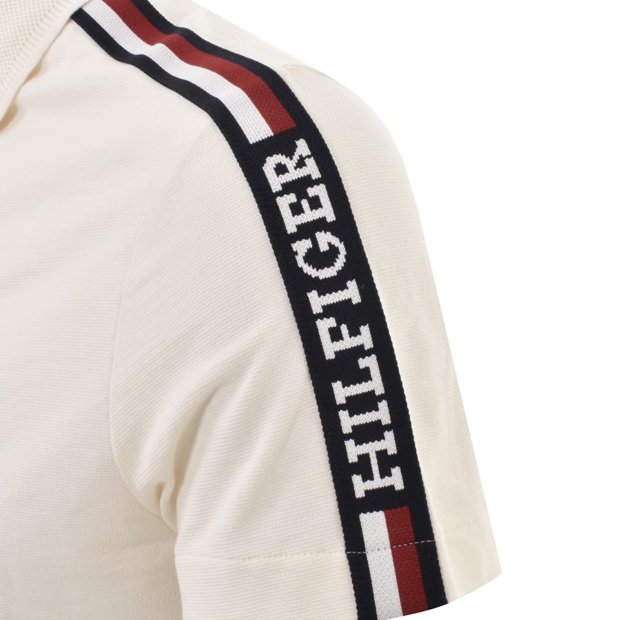 Tommy Hilfiger Global Stripe Polo T Shirt Cream | Mainline Menswear