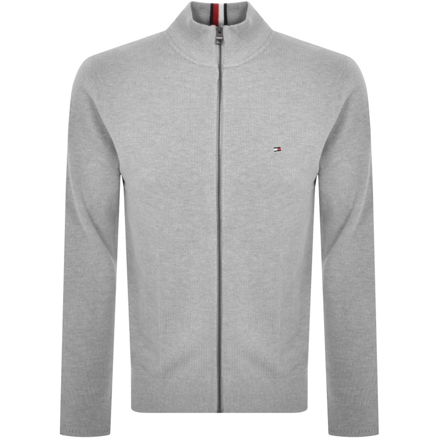 Tommy Hilfiger Chain Ridge Full Zip Jumper Grey Mainline