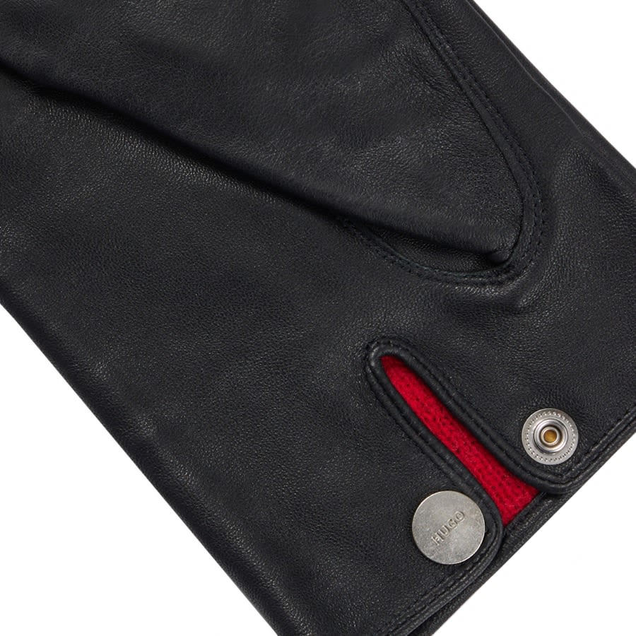 Hugo boss black leather gloves store