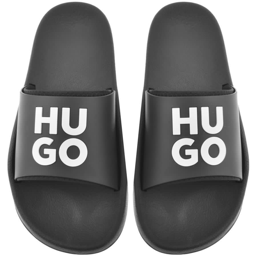 Grey hugo boss sliders shop