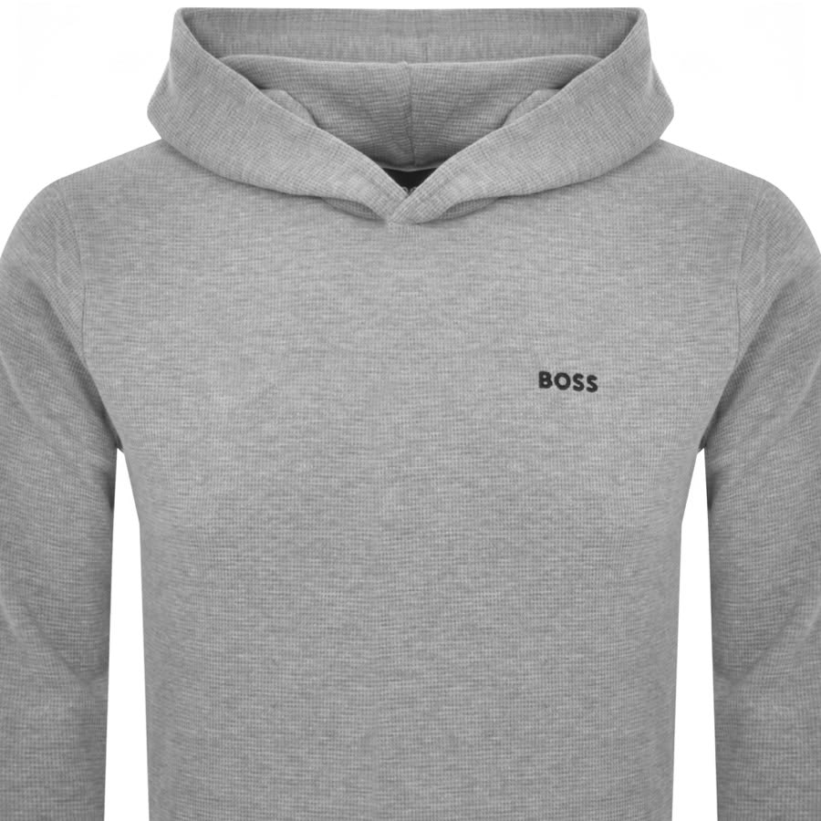 BOSS Waffle Long Sleeve T Shirt Grey