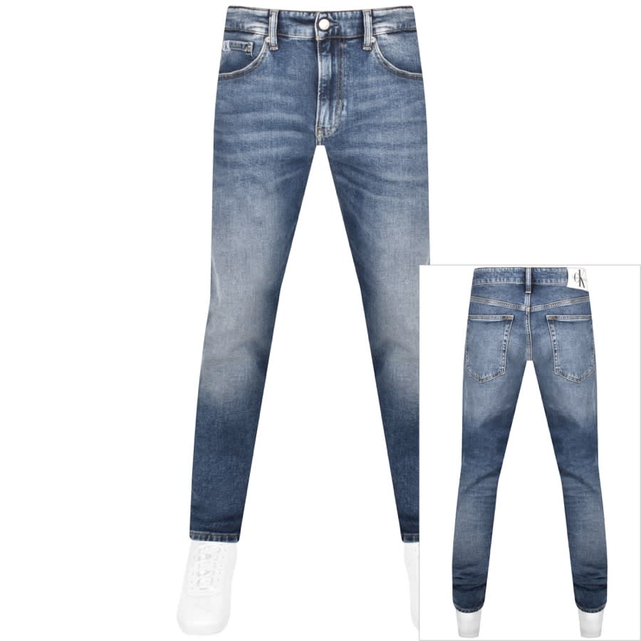 Calvin Klein Jeans Slim Mid Wash Jeans Blue | Mainline Menswear